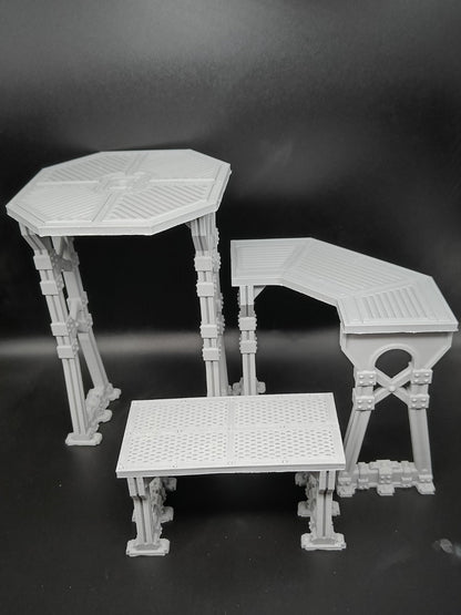 28mm Platform Set Terrain with Customisable Legs for Necromunda/Ash Wastes (Tesseract Tomb)