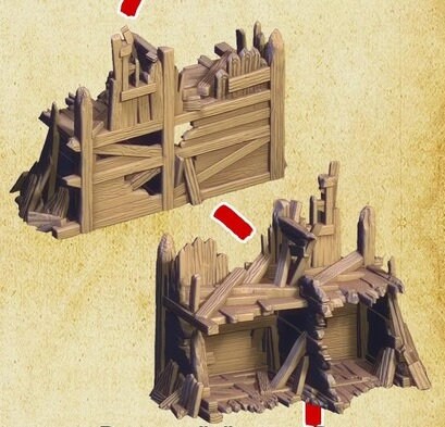 Fantasy Terrain Barricade for Dungeons & Dragons, Wargaming, Mordheim (World of Pratheron)