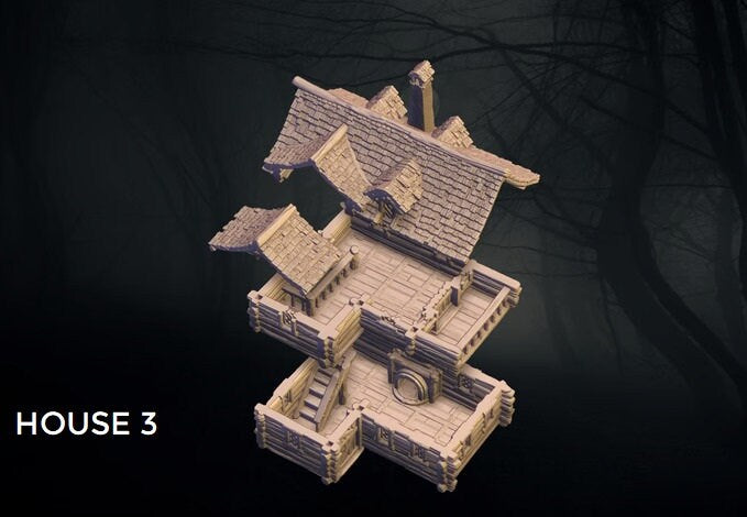 Fantasy Terrain Houses for Dungeons & Dragons, Wargaming, Mordheim (World of Pratheron)