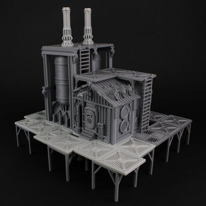 28mm Scum City Boiler House for Necromunda/Ash Wastes (TesseractTomb)