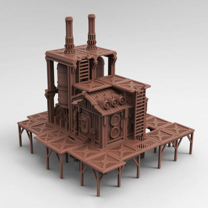 28mm Scum City Boiler House for Necromunda/Ash Wastes (TesseractTomb)