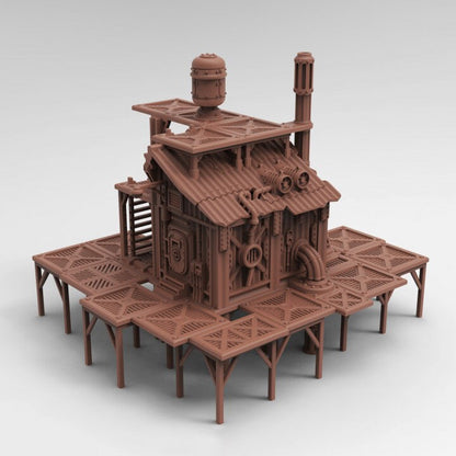 28mm Scum City Pump House for Necromunda/Ash Wastes (TesseractTomb)