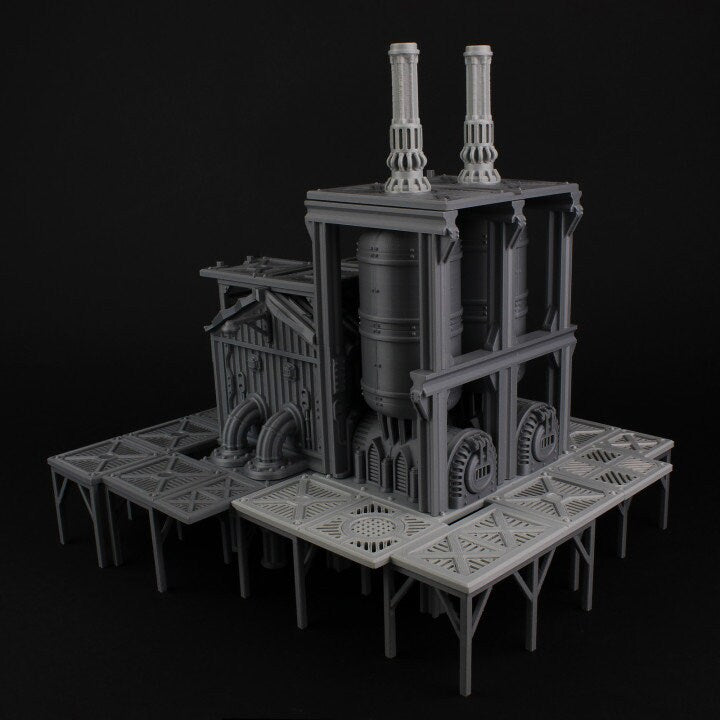 28mm Scum City Boiler House for Necromunda/Ash Wastes (TesseractTomb)