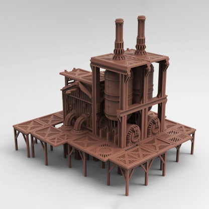 28mm Scum City Boiler House for Necromunda/Ash Wastes (TesseractTomb)