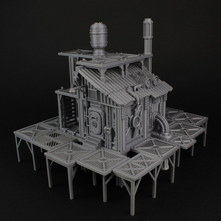 28mm Scum City Pump House for Necromunda/Ash Wastes (TesseractTomb)