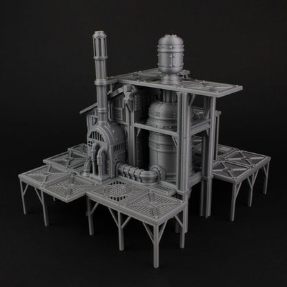 28mm Scum City Pump House for Necromunda/Ash Wastes (TesseractTomb)