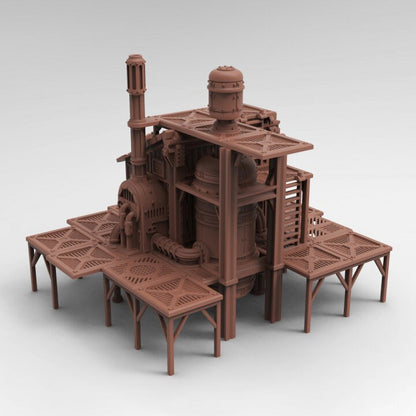 28mm Scum City Pump House for Necromunda/Ash Wastes (TesseractTomb)