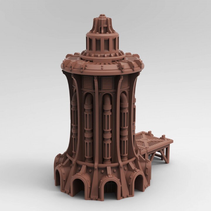 28mm Scum City Control Tower for Necromunda/Ash Wastes (TesseractTomb)